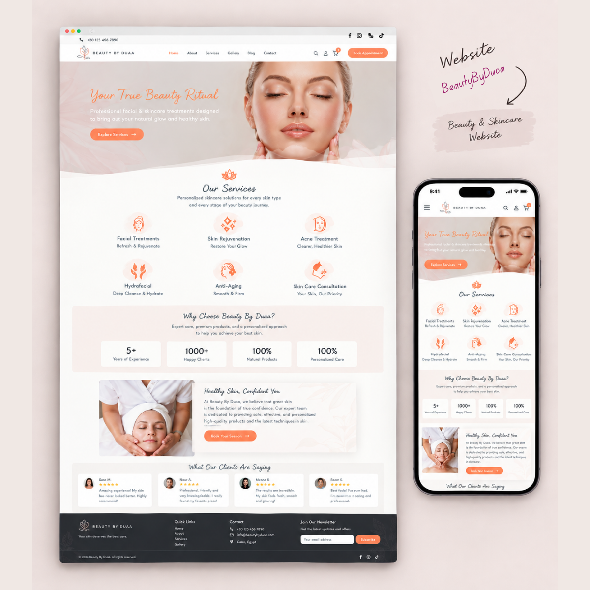 Beauty by Duaa website screenshot
